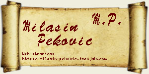Milašin Peković vizit kartica